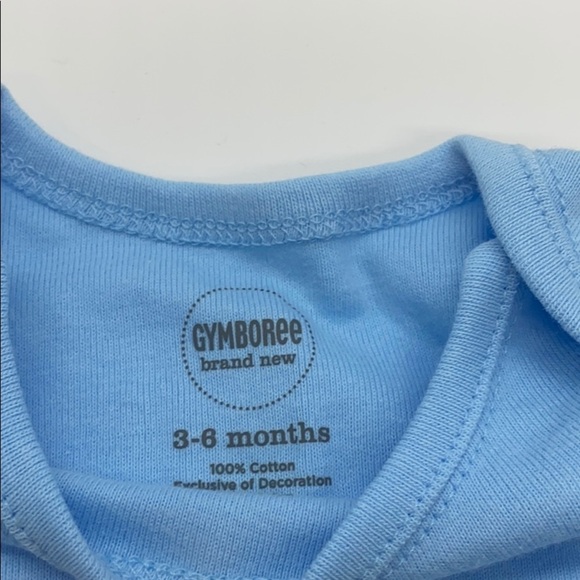 - 2) Gymboree Blue long Sleeve Onsie 3-6 mo… - Picture 3 of 5
